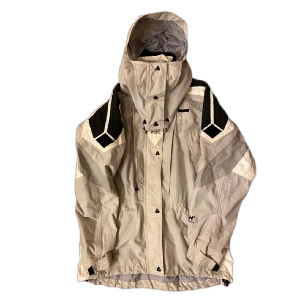 Vintage 90s Y2K Helly Hansen Equipe Ski Jacket Nylon Insulate white gray Medium